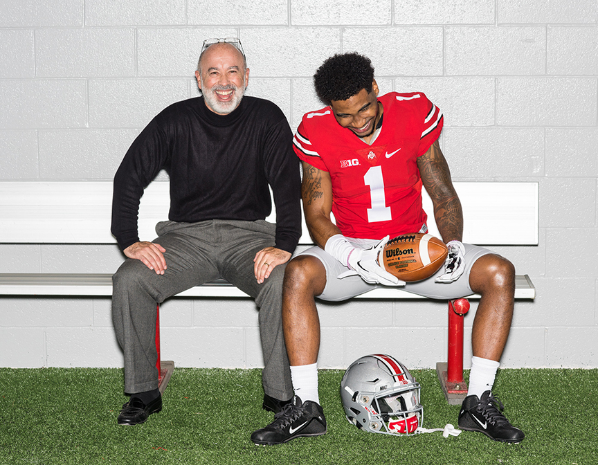 Emig laughing with former Ohio State wide receiver and NFL player Braxton Miller.